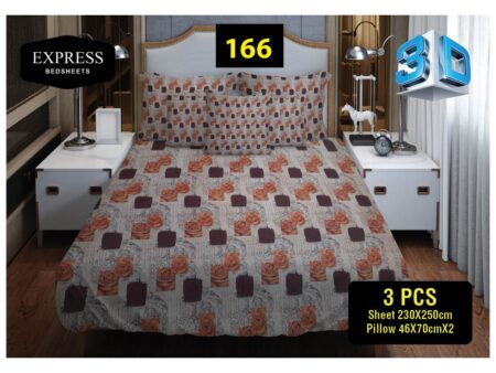 Twill Printed Cotton King Size Bed Sheet (1 Flat Sheet & 2 Pillow Covers)